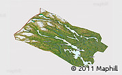Satellite 3D Map of Arjeplog Kommun, cropped outside