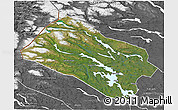 Satellite 3D Map of Arjeplog Kommun, desaturated