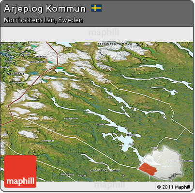 Satellite 3D Map of Arjeplog Kommun