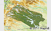 Satellite 3D Map of Arjeplog Kommun, physical outside