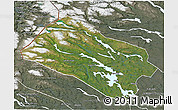 Satellite 3D Map of Arjeplog Kommun, semi-desaturated