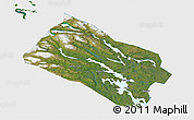 Satellite 3D Map of Arjeplog Kommun, single color outside