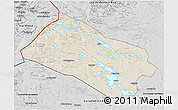 Shaded Relief 3D Map of Arjeplog Kommun, desaturated