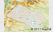 Shaded Relief 3D Map of Arjeplog Kommun, physical outside