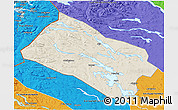 Shaded Relief 3D Map of Arjeplog Kommun, political outside