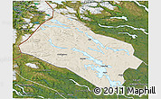 Shaded Relief 3D Map of Arjeplog Kommun, satellite outside