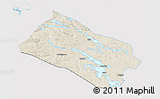 Shaded Relief 3D Map of Arjeplog Kommun, single color outside