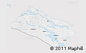 Silver Style 3D Map of Arjeplog Kommun, single color outside