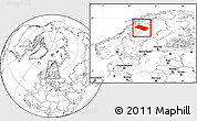 Blank Location Map of Arjeplog Kommun, within the entire country