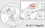 Blank Location Map of Arjeplog Kommun, highlighted parent region, within the entire country