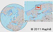 Gray Location Map of Arjeplog Kommun, within the entire country
