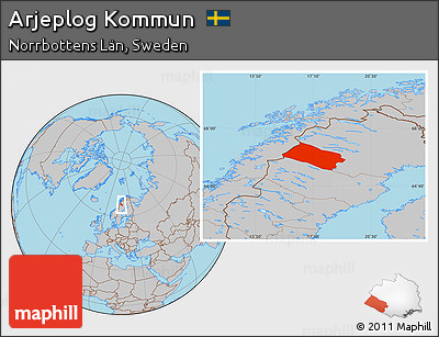 Gray Location Map of Arjeplog Kommun