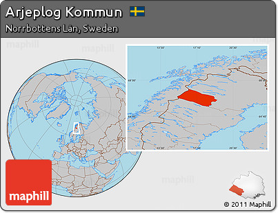 Gray Location Map of Arjeplog Kommun