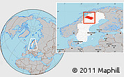 Gray Location Map of Arjeplog Kommun, highlighted country, within the entire country