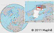 Gray Location Map of Arjeplog Kommun, highlighted country, highlighted parent region, within the entire country