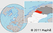 Gray Location Map of Arjeplog Kommun, highlighted country, highlighted parent region