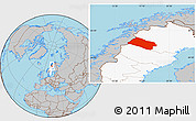 Gray Location Map of Arjeplog Kommun, highlighted country