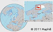Gray Location Map of Arjeplog Kommun, highlighted parent region, within the entire country