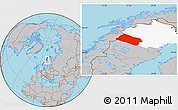 Gray Location Map of Arjeplog Kommun, highlighted parent region