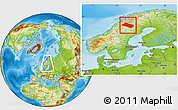 Physical Location Map of Arjeplog Kommun, within the entire country