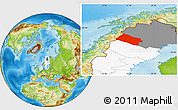 Physical Location Map of Arjeplog Kommun, highlighted country, highlighted parent region