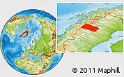 Physical Location Map of Arjeplog Kommun