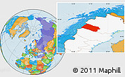 Political Location Map of Arjeplog Kommun, highlighted country