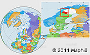 Political Location Map of Arjeplog Kommun, highlighted parent region, within the entire country