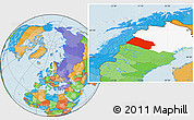 Political Location Map of Arjeplog Kommun, highlighted parent region