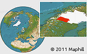Satellite Location Map of Arjeplog Kommun, highlighted parent region