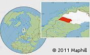 Savanna Style Location Map of Arjeplog Kommun, highlighted parent region