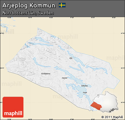 Classic Style Map of Arjeplog Kommun, single color outside