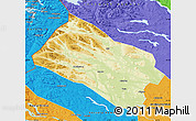 Physical Map of Arjeplog Kommun, political outside