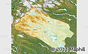 Physical Map of Arjeplog Kommun, satellite outside