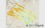 Physical Map of Arjeplog Kommun, shaded relief outside