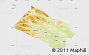 Physical Map of Arjeplog Kommun, single color outside