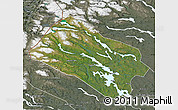 Satellite Map of Arjeplog Kommun, semi-desaturated