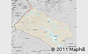 Shaded Relief Map of Arjeplog Kommun, desaturated