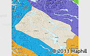 Shaded Relief Map of Arjeplog Kommun, political outside
