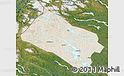 Shaded Relief Map of Arjeplog Kommun, satellite outside