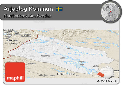 Classic Style Panoramic Map of Arjeplog Kommun