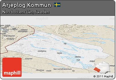 Classic Style Panoramic Map of Arjeplog Kommun
