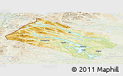 Physical Panoramic Map of Arjeplog Kommun, lighten
