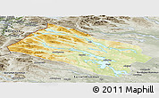 Physical Panoramic Map of Arjeplog Kommun, semi-desaturated