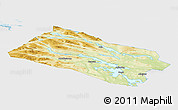 Physical Panoramic Map of Arjeplog Kommun, single color outside