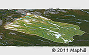 Satellite Panoramic Map of Arjeplog Kommun, darken
