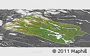 Satellite Panoramic Map of Arjeplog Kommun, desaturated