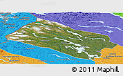 Satellite Panoramic Map of Arjeplog Kommun, political outside