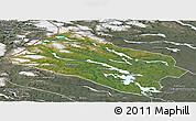 Satellite Panoramic Map of Arjeplog Kommun, semi-desaturated