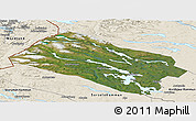 Satellite Panoramic Map of Arjeplog Kommun, shaded relief outside
